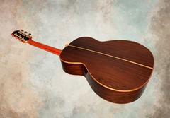 Andy Powers acoustic guitar glam shot of Brazilian rosewood back