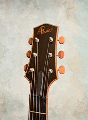Andy Powers acoustic guitar headstock