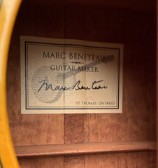 Beneteau 000-12 fret guitar interior label