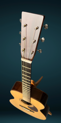Bruce Sexauer Brazilian rosewood FT-15-es guitar headstock