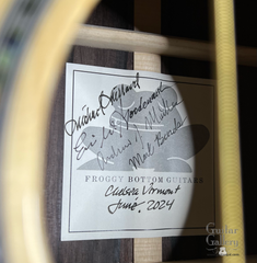 Froggy Bottom model C Dlx guitar interior signed label