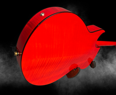 Marchione 20th Anniversary Red Archtop guitar side jack