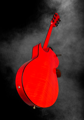 Marchione 20th Anniversary Red Archtop guitar glam shot back