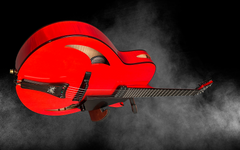 Marchione 20th Anniversary Red Archtop guitar glam shot