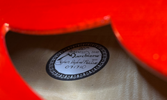 Marchione 20th Anniversary Red Archtop guitar interior label