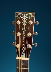 Osthoff 000-12 fret Brazilian Rosewood "45" style guitar headstock with inlay