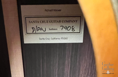 Santa Cruz D/PW guitar interior label