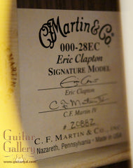Martin 000-28EC guitar label