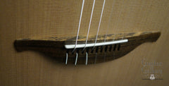 Lowden S35Jx custom quilt maple guitar bridge
