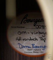 Bourgeois OM Vintage guitar label