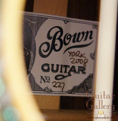label on Bown OM guitar