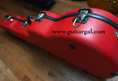 Red Calton flight case for Martin Dreadnought guitar