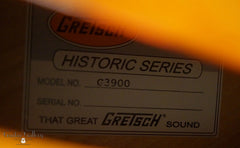 Gretsch Historic Series G3900 archtop guitar label