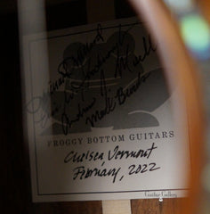 Froggy Bottom H12 Limited All Koa guitar interior label
