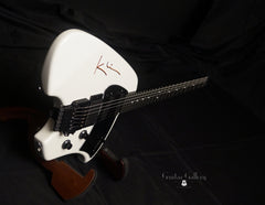 Klein headless, white electric guitar 