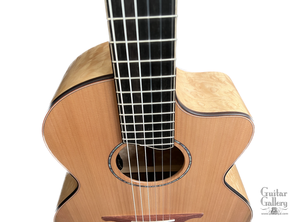 Lowden S35J-X Custom Quilted Maple Cutaway Nylon String Guitar