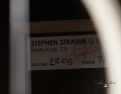 Strahm Eros guitar interior label