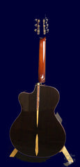 Wingert 12 fret African Blackwood guitar full back art view