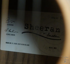 Sheeran W01 guitar label