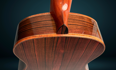 Bashkin OM royal Ebony guitar curly koa binding