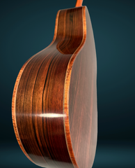 Bashkin OM royal Ebony guitar side close up