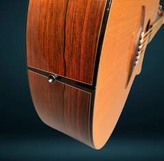 Beauregard OMc guitar end view