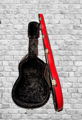 Red Calton Martin Dreadnought guitar case with Black interior