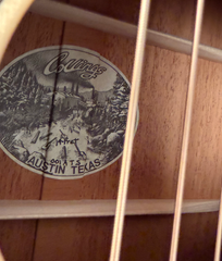 Collings 01-A-TS mahogany guitar interior label