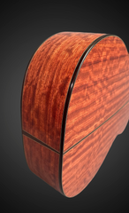 ELB Grand Concert Bubinga guitar end view