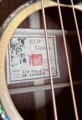 ELB Grand Concert Bubinga guitar interior label
