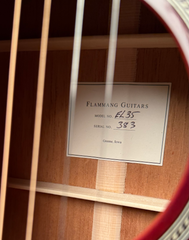 Flammang EL35 guitar interior label