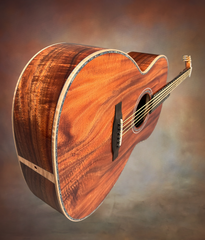 Froggy Bottom H12 Ltd All Koa guitar end view