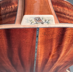 Froggy Bottom H12 Ltd All Koa guitar owl engraved on the heel cap