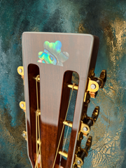 Froggy Bottom H12 Ltd All Koa guitar with abalone frog headstock logo
