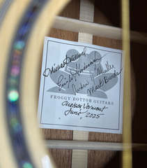 Froggy Bottom R12 mahogany guitar signed interior label