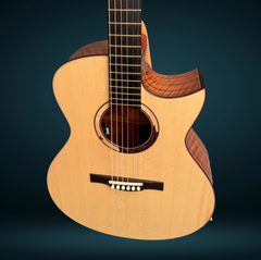 Gerber Walnut cutaway guitar with moon spruce top