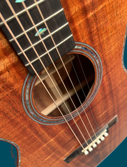 Branzell Tone Top All Koa guitar abalone fret markers