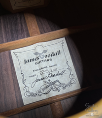 used Goodall Parlor guitar interior signed label