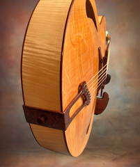 Ken Parker acoustic archtop guitar with handcrafted Mokume Gane tailpiece