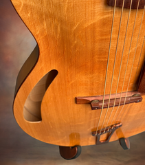 Ken Parker acoustic archtop guitar top detail