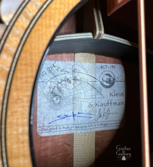 Klein Kauffman Pink Ivory guitar interior signed label