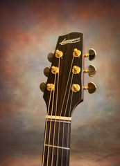 Langejans R-6 acoustic Baritone guitar headstock