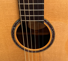 Langejans R-6 acoustic Baritone guitar double abalone rosette
