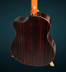 Lichty Jumbo guitar Macassar Ebony back