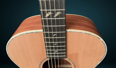 Lowden O-38 Batch 45 Bubinga guitar fretboard inlay