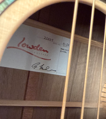 Lowden O35 guitar #25507 interior signed label