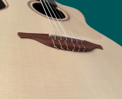 Lowden S32J nylon string guitar bridge