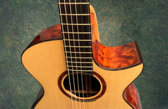 Michaud OM-R TREE Mahogany guitar ebony fretboard with purfling lines