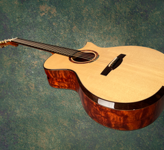 Michaud OM-R TREE Mahogany guitar glam shot top