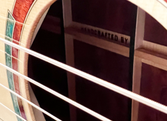 Michaud OM-R TREE Mahogany guitar interior brand
